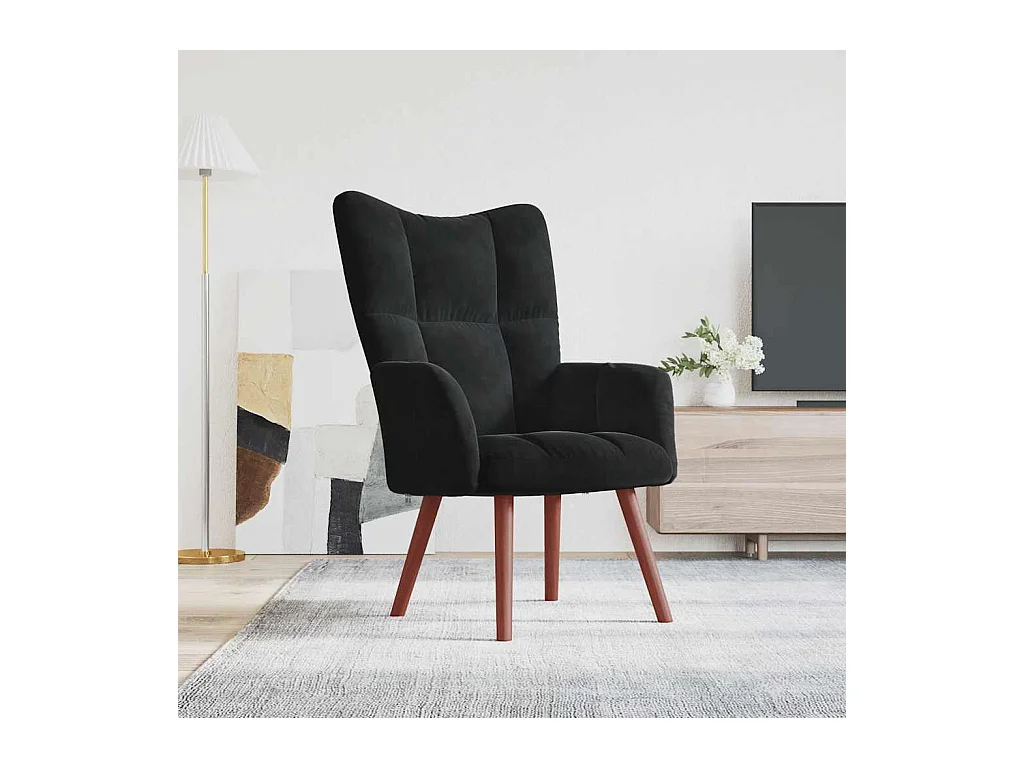 Sillón de relax | Silla de relax de terciopelo negro SHL7623