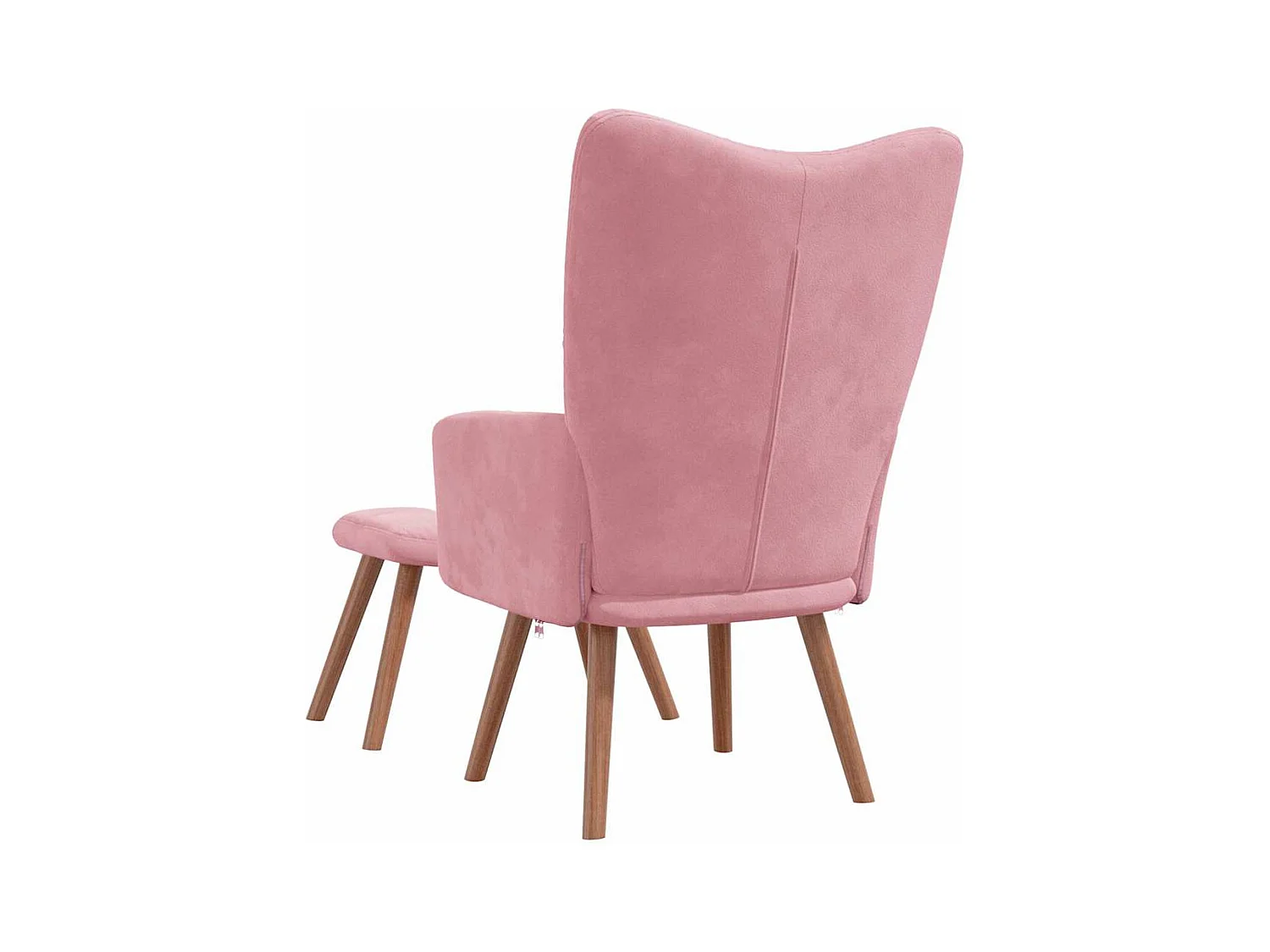 Sillón de relax | Silla de relax con taburete terciopelo rosa SHL3179