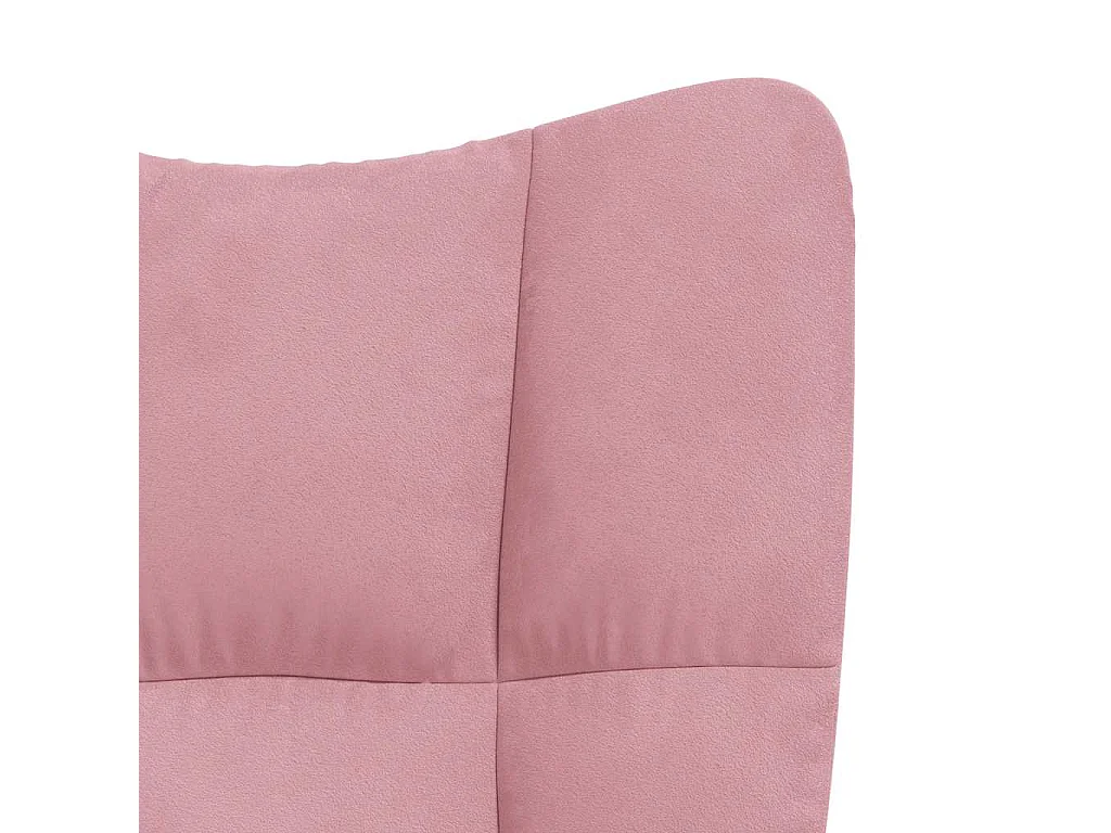 Sillón de relax | Silla de relax con taburete terciopelo rosa SHL3179