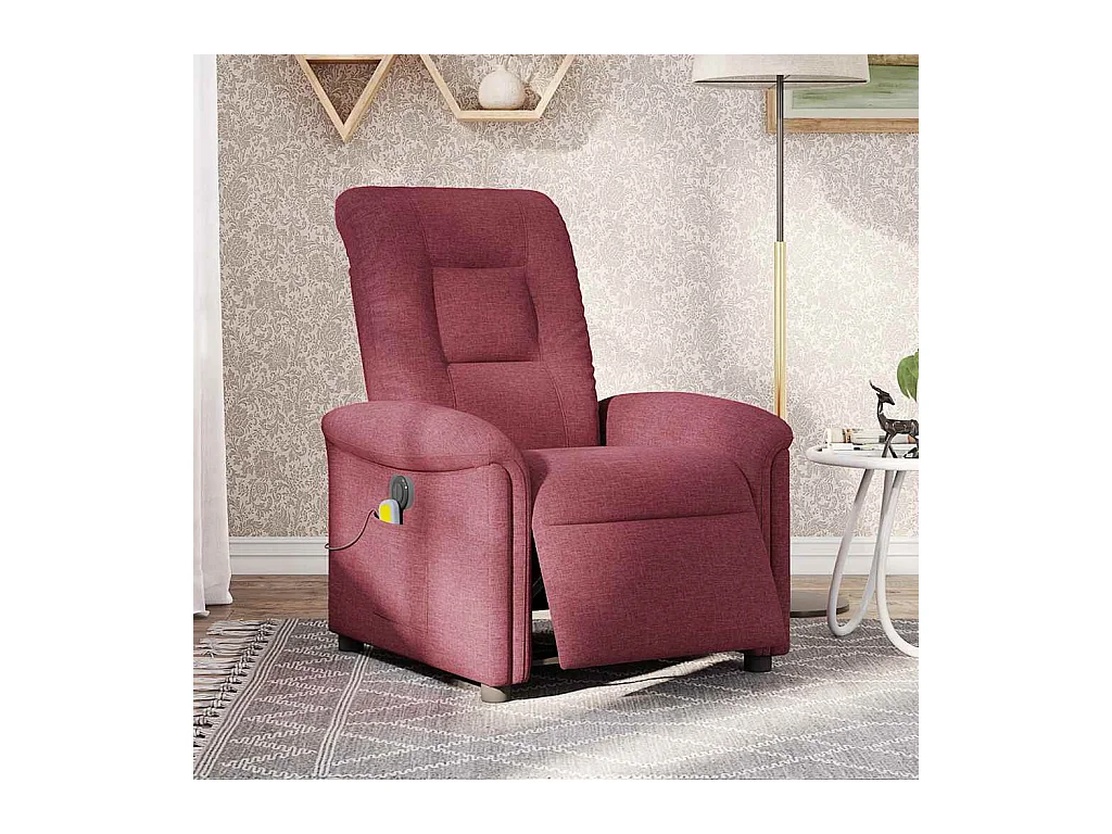 Fauteuil inclinable électrique-Fauteuil de massage de Salon Rouge bordeaux Tissu SHL2113