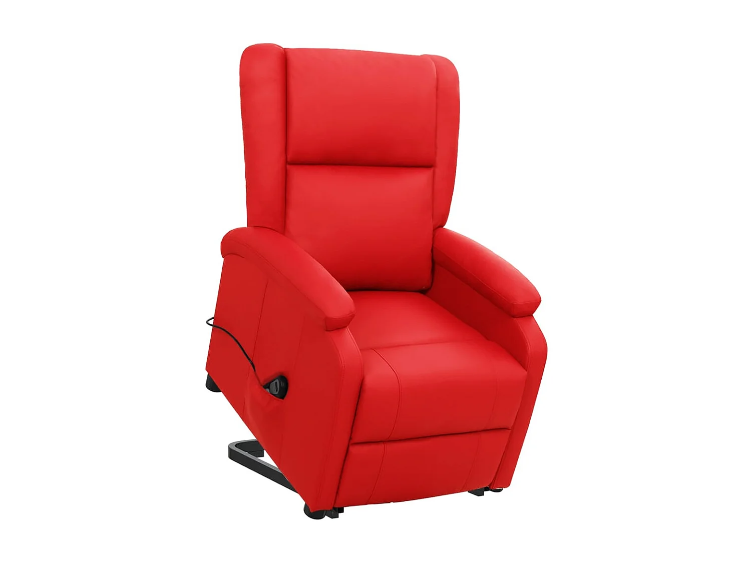 Fauteuil salon-Chaise d'appoint-Fauteuil Rouge Similicuir SHL4253