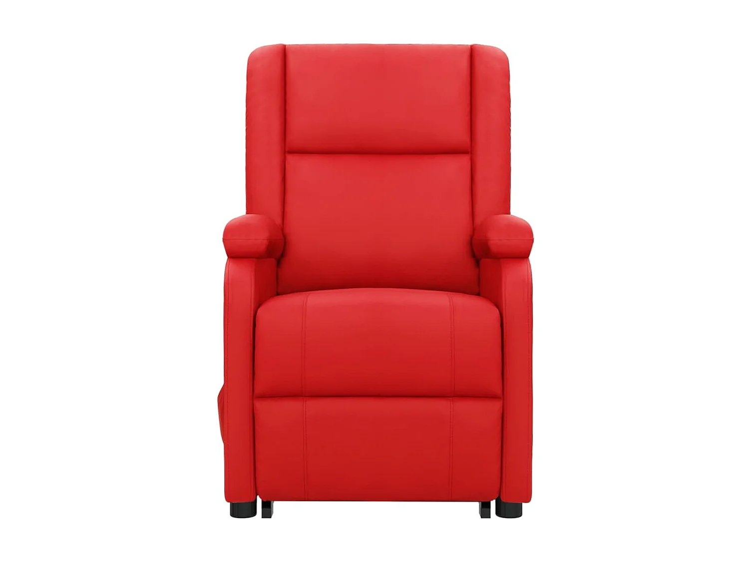 Fauteuil salon-Chaise d'appoint-Fauteuil Rouge Similicuir SHL4253