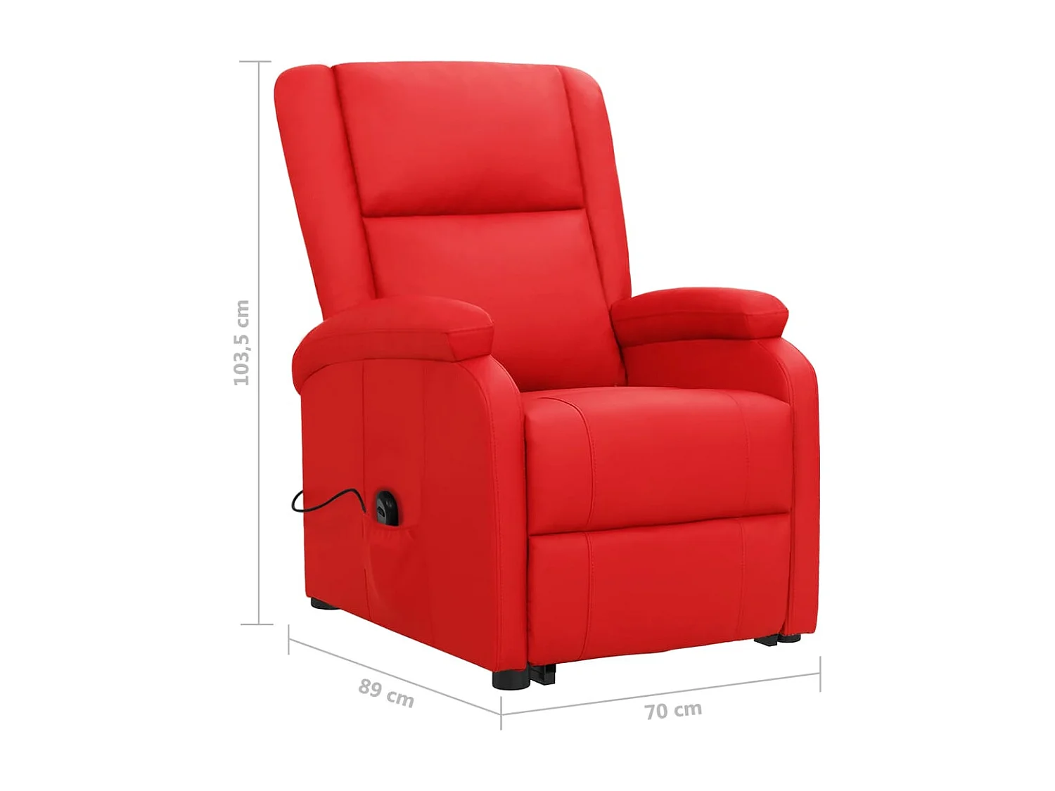 Fauteuil salon-Chaise d'appoint-Fauteuil Rouge Similicuir SHL4253