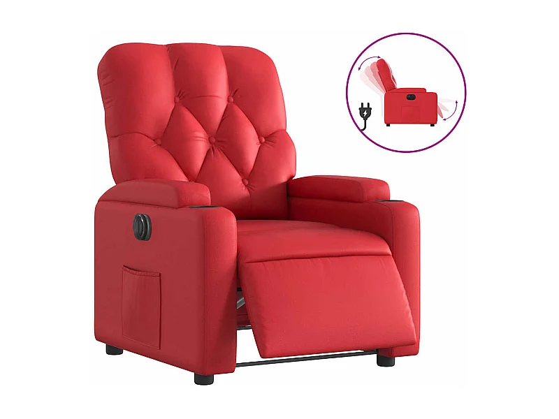 Sillón de relax | Silla | Sillón reclinable eléctrico de cuero sintético rojo SHL5727