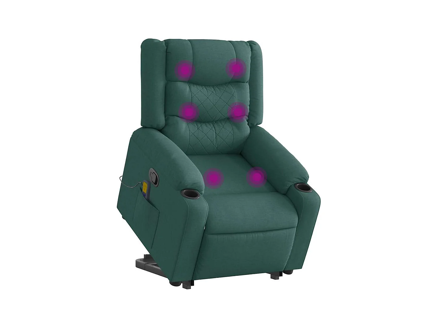 Silla de masaje reclinable de pie de tela verde oscura SHL3564