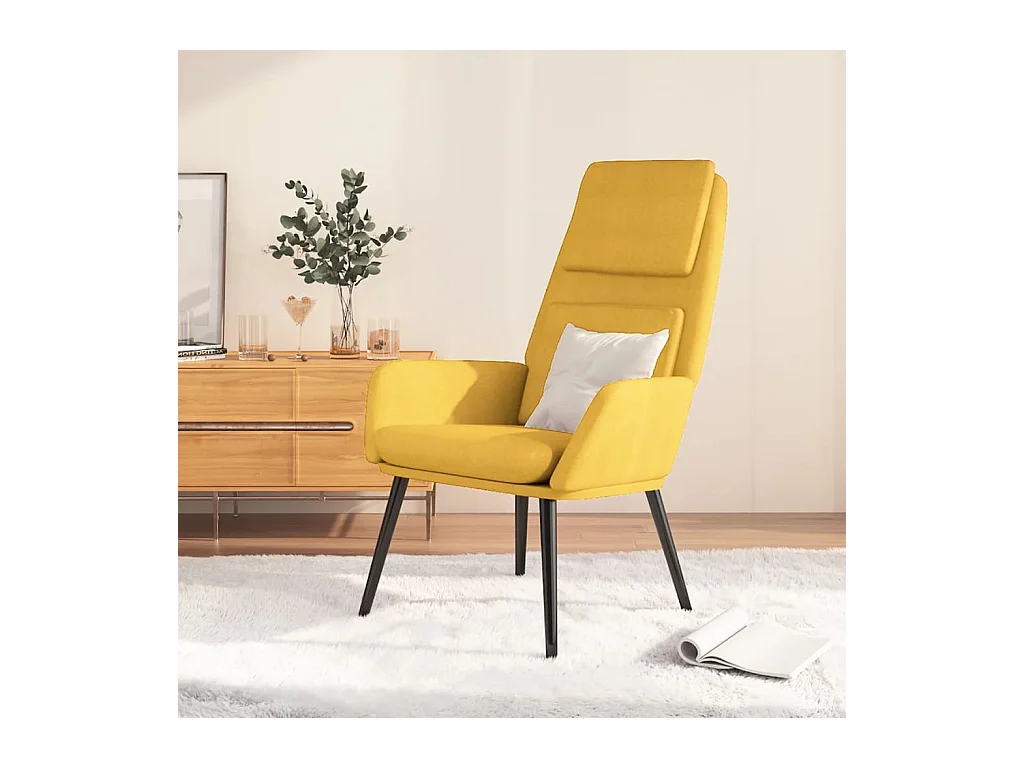 Sillón de relax | Silla de relax de tela amarillo mostaza SHL8594
