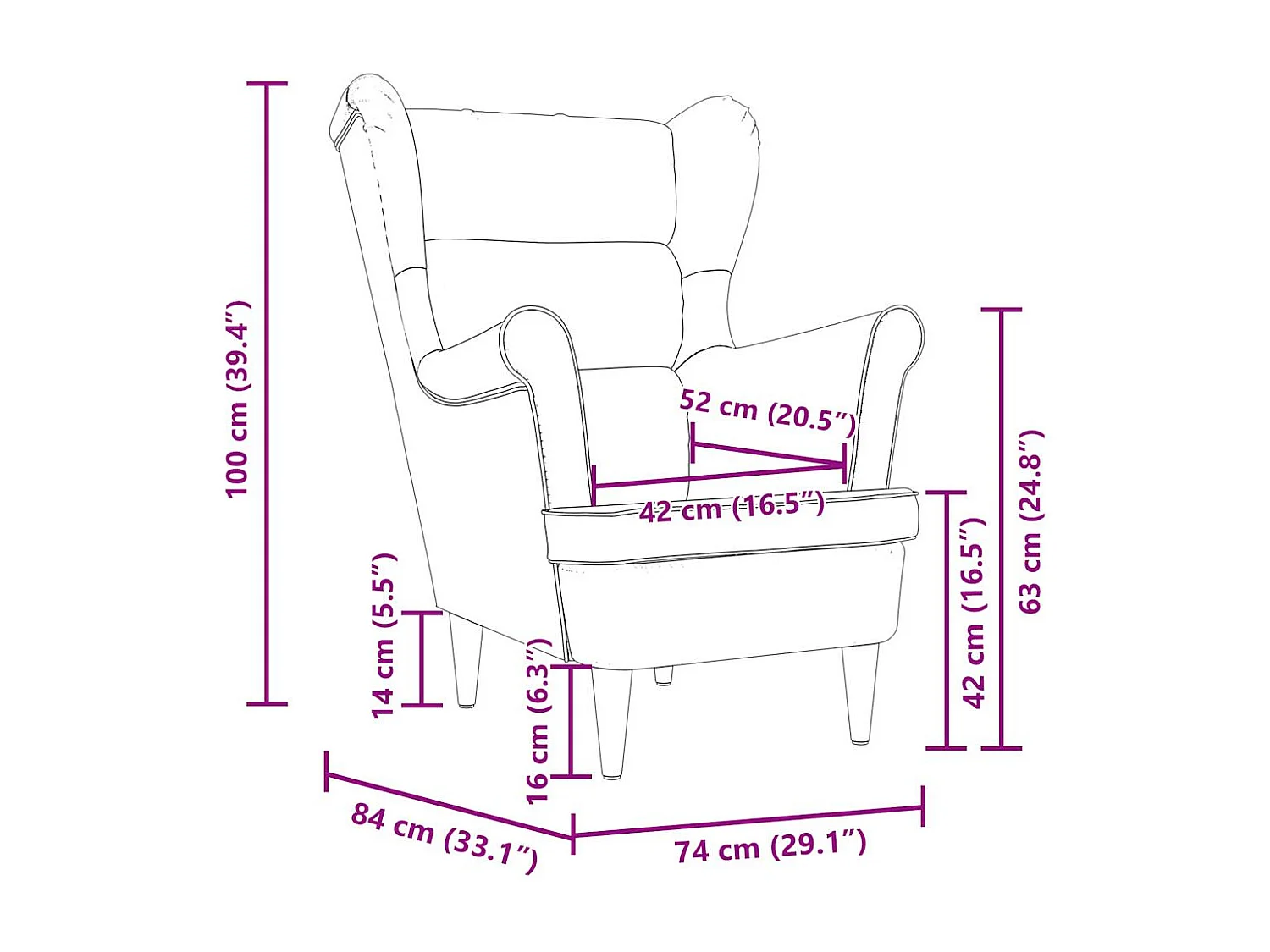 Fauteuil de Salon-Chaise de relax gris foncé 74x84x100 cm tissu SHL1480
