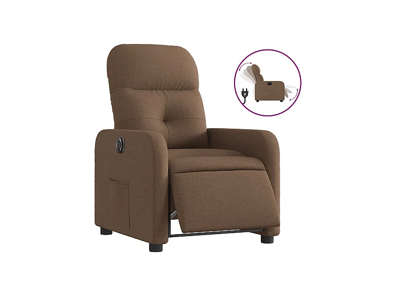 Sillón de relax | Silla | Sillón reclinable eléctrico de tela marrón SHL2658