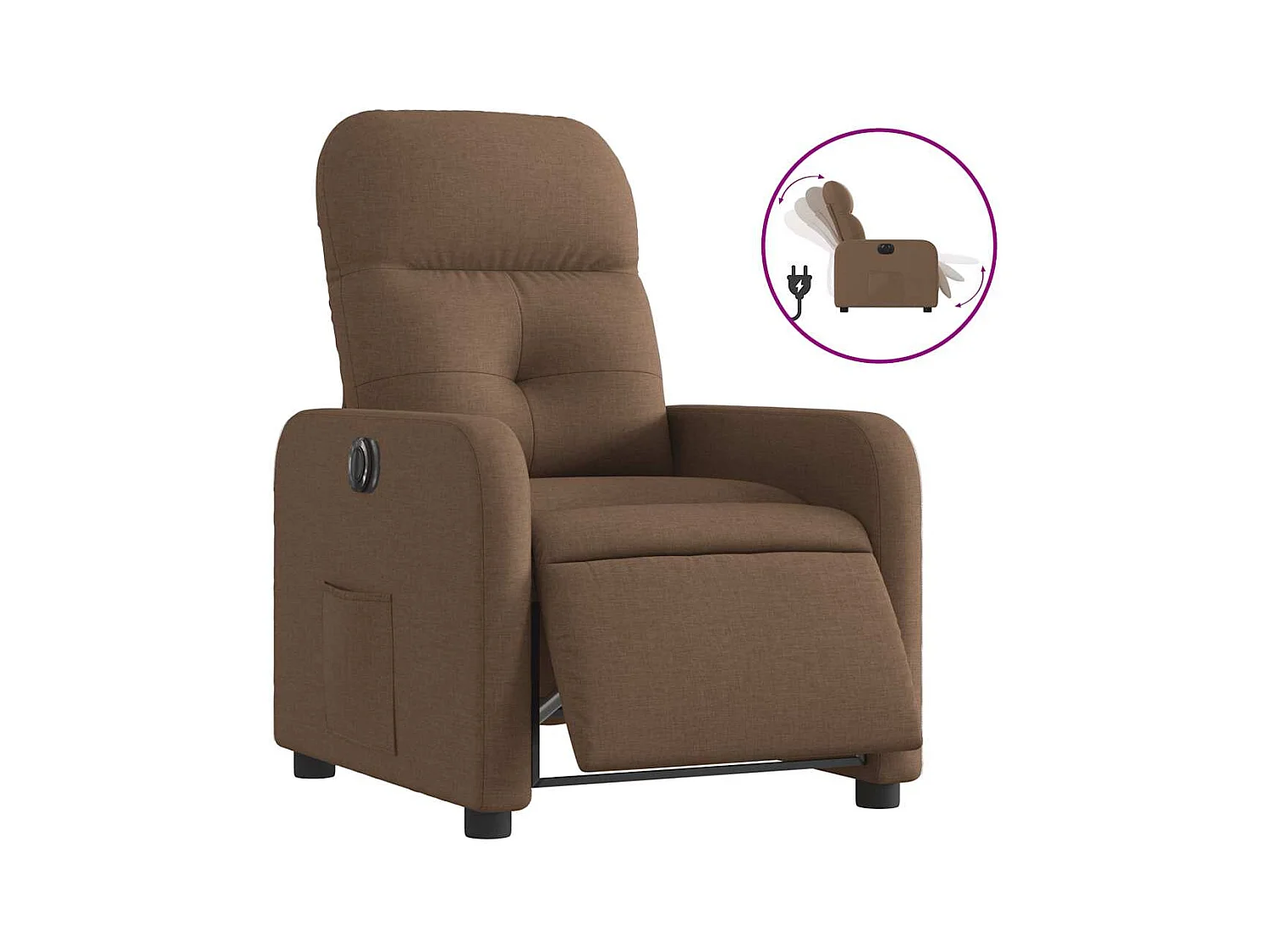 Fauteuil inclinable électrique-Chaise de relax-Fauteuil salon Marron Tissu SHL5114
