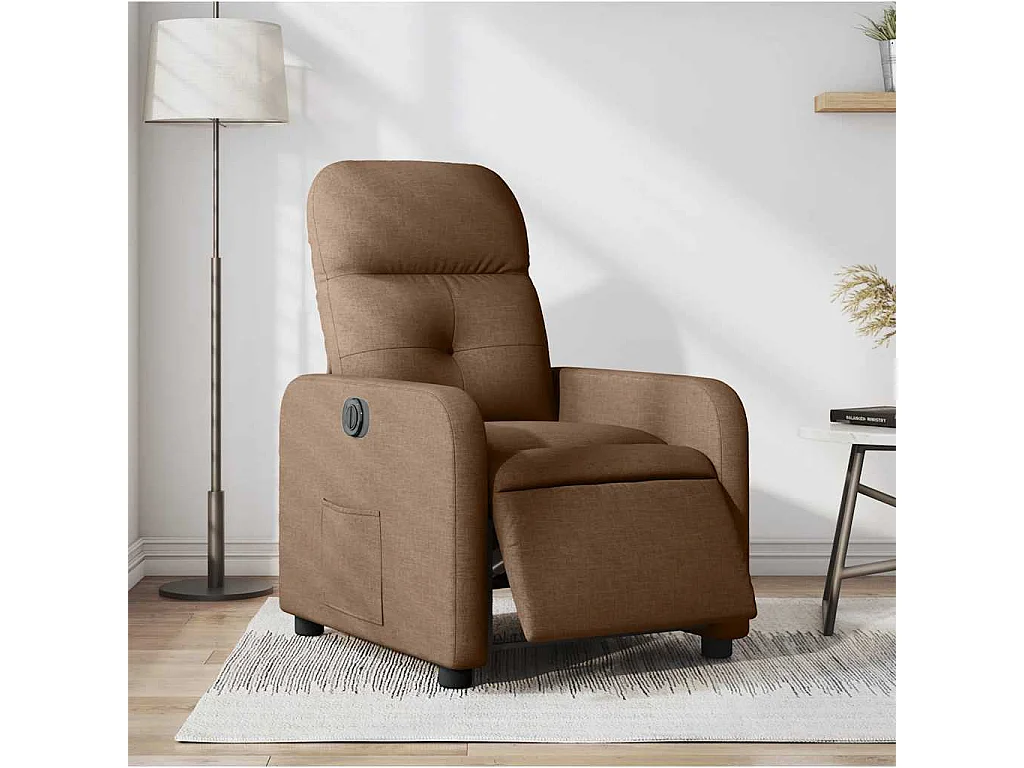 Fauteuil inclinable électrique-Chaise de relax-Fauteuil salon Marron Tissu SHL5114