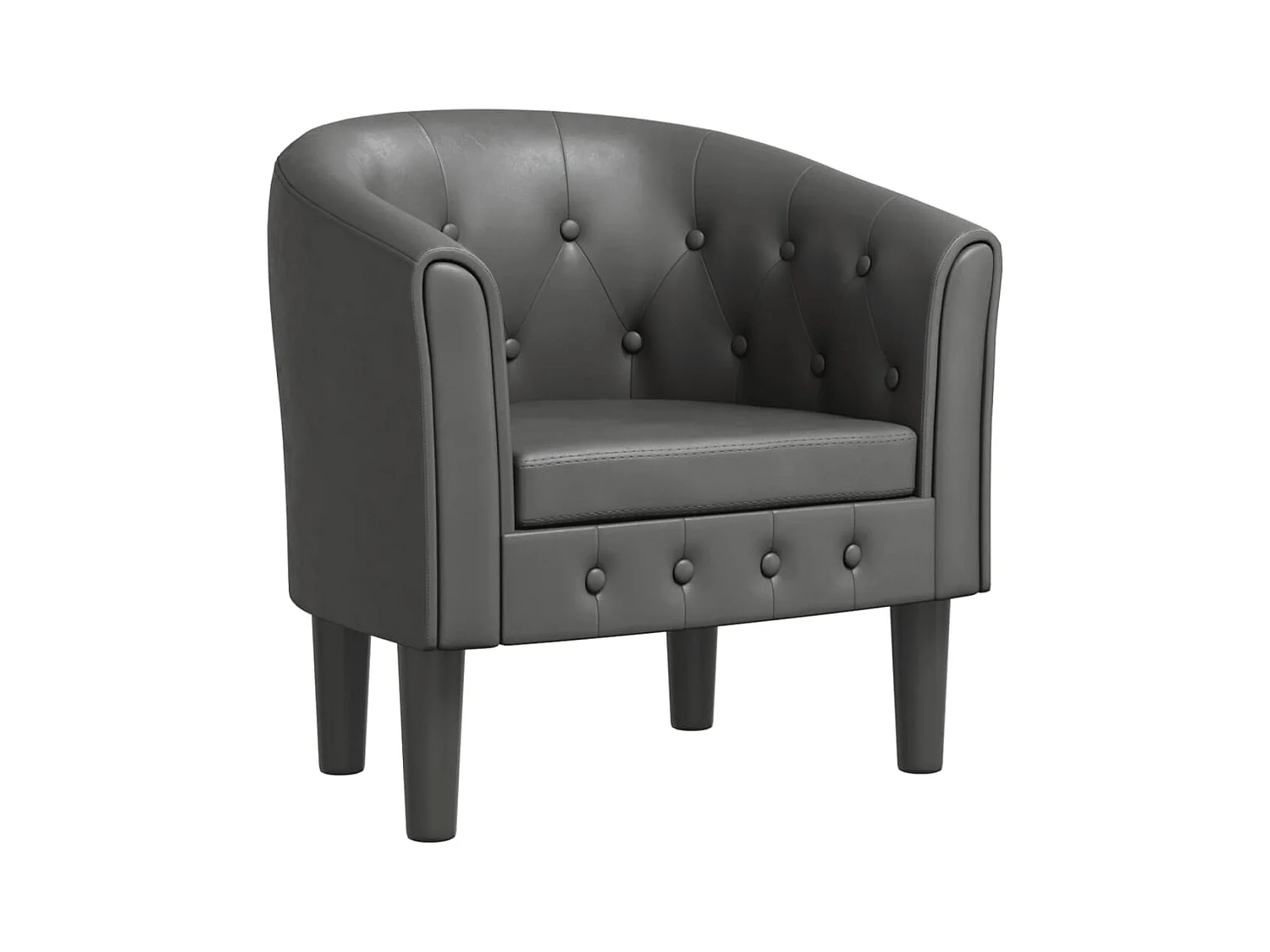 Sillón de salón cuero sintético gris SHL8633