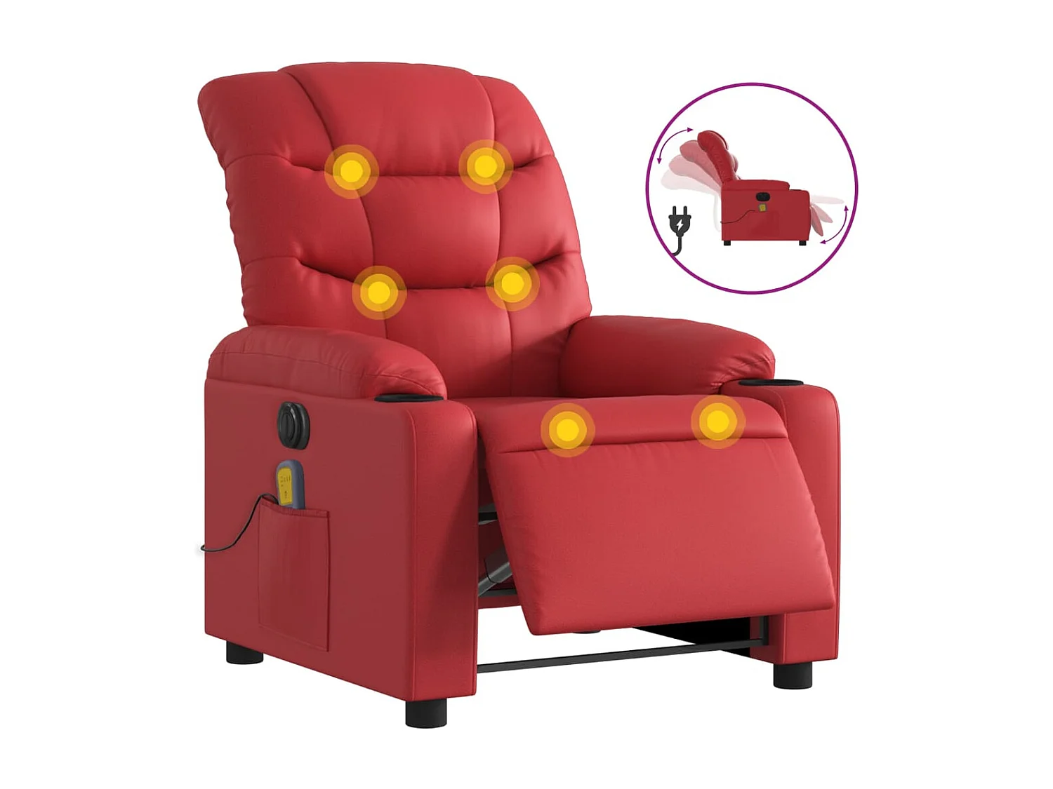 Massagesessel Elektrisch | Relaxsessel indoor Rot Kunstleder SHL54816