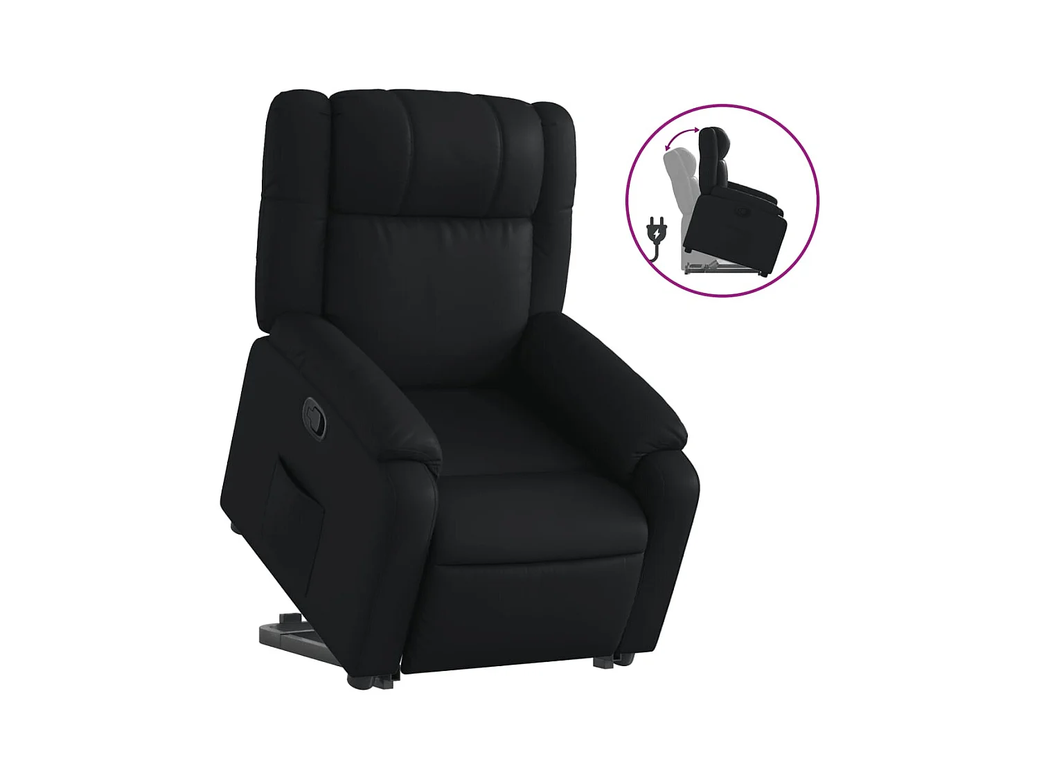 Fauteuil inclinable-Chaise de relax-Fauteuil salon Noir Similicuir SHL4100