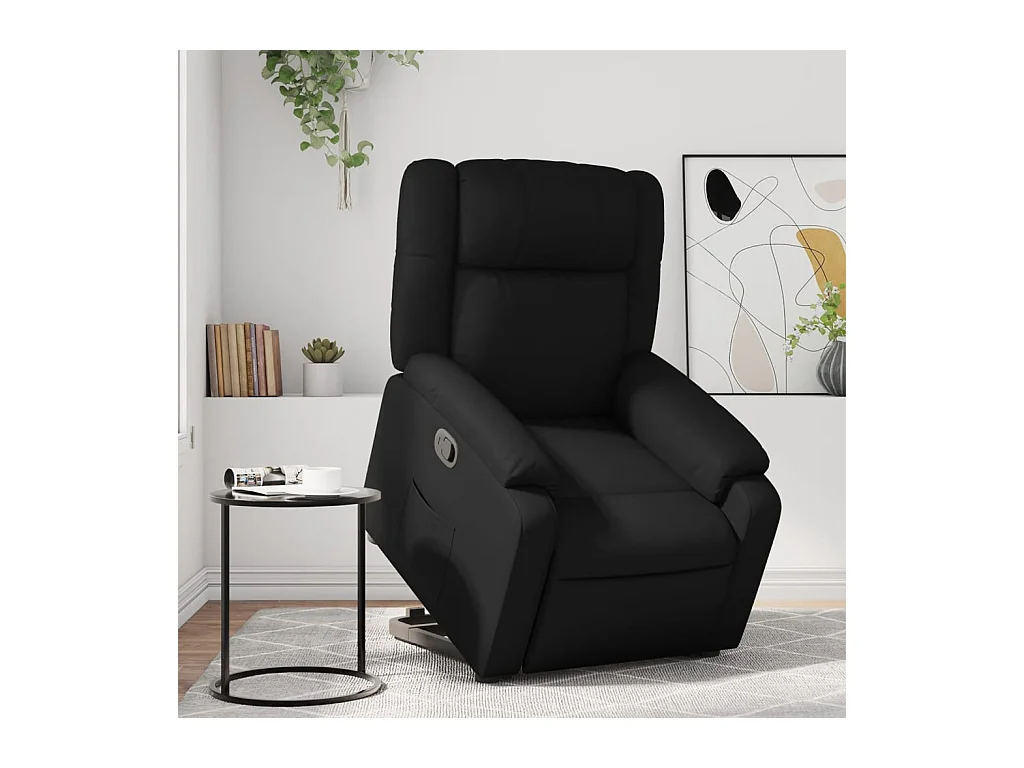 Fauteuil inclinable-Chaise de relax-Fauteuil salon Noir Similicuir SHL4100