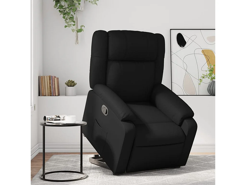 Fauteuil inclinable-Chaise de relax-Fauteuil salon Noir Similicuir SHL4100