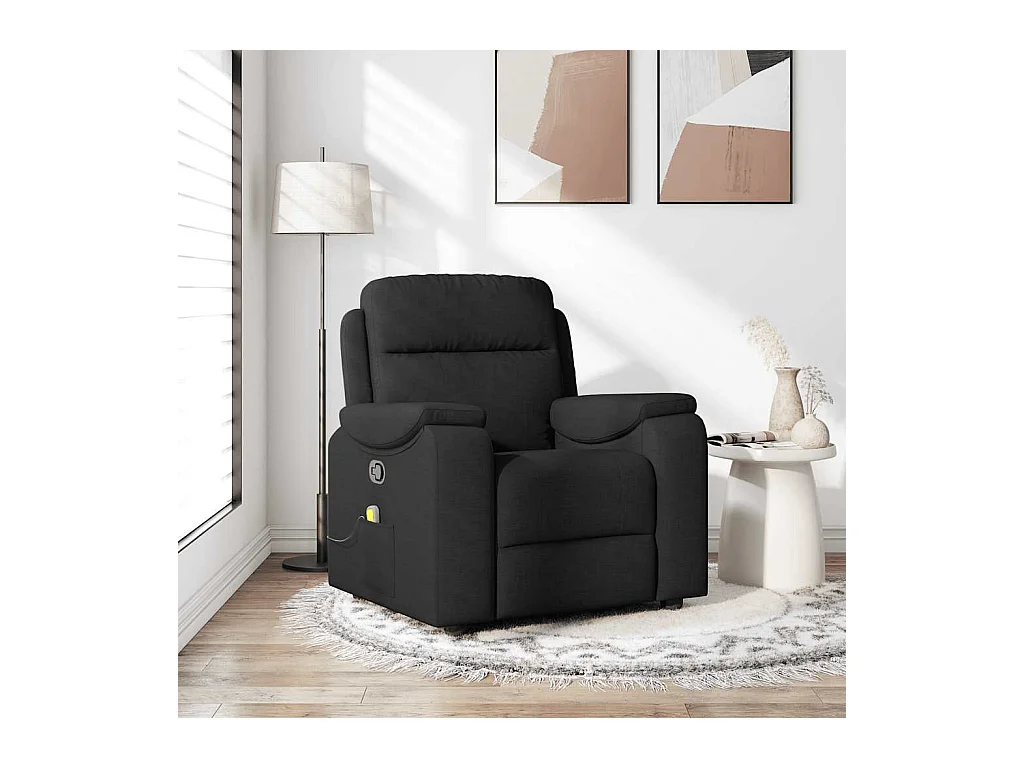Poltrona de massagens reclinável tecido preto SHL374643