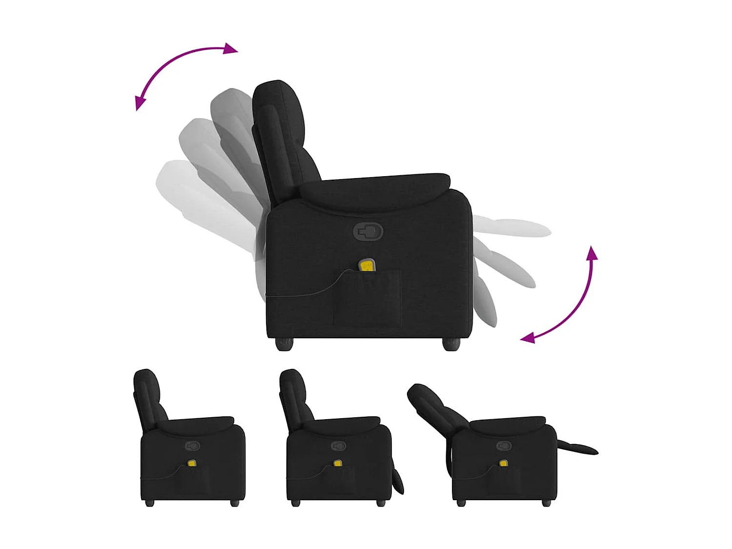 Relaxsessel | Massagesessel Schwarz Stoff SHL76516