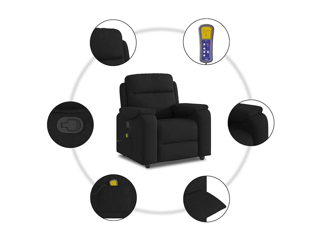 Relaxsessel | Massagesessel Schwarz Stoff SHL76516