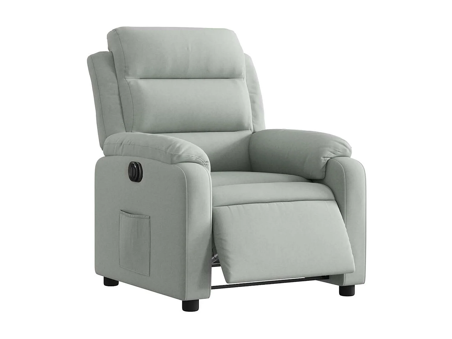 Fauteuil inclinable électrique-Chaise de relax-Fauteuil salon gris clair velours SHL1793