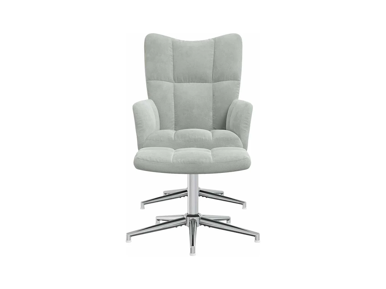 Sillón de relax | Silla de relax con taburete terciopelo gris claro SHL7490