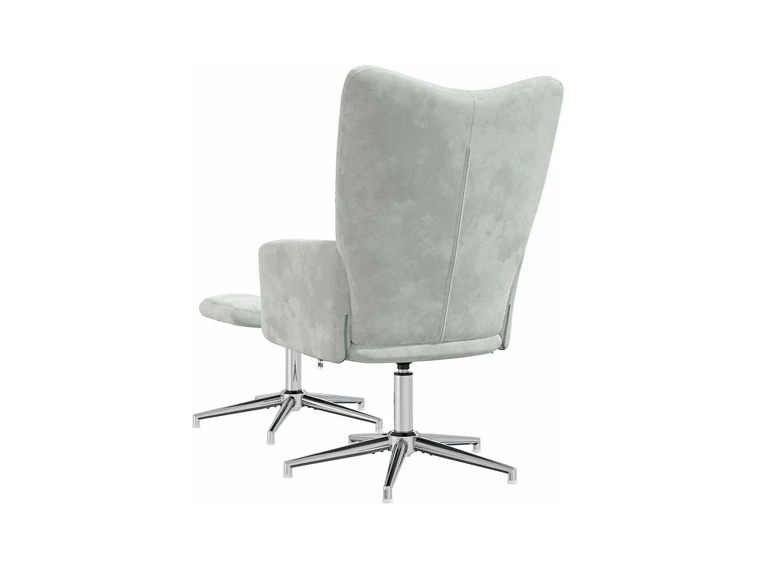 Sillón de relax | Silla de relax con taburete terciopelo gris claro SHL7490