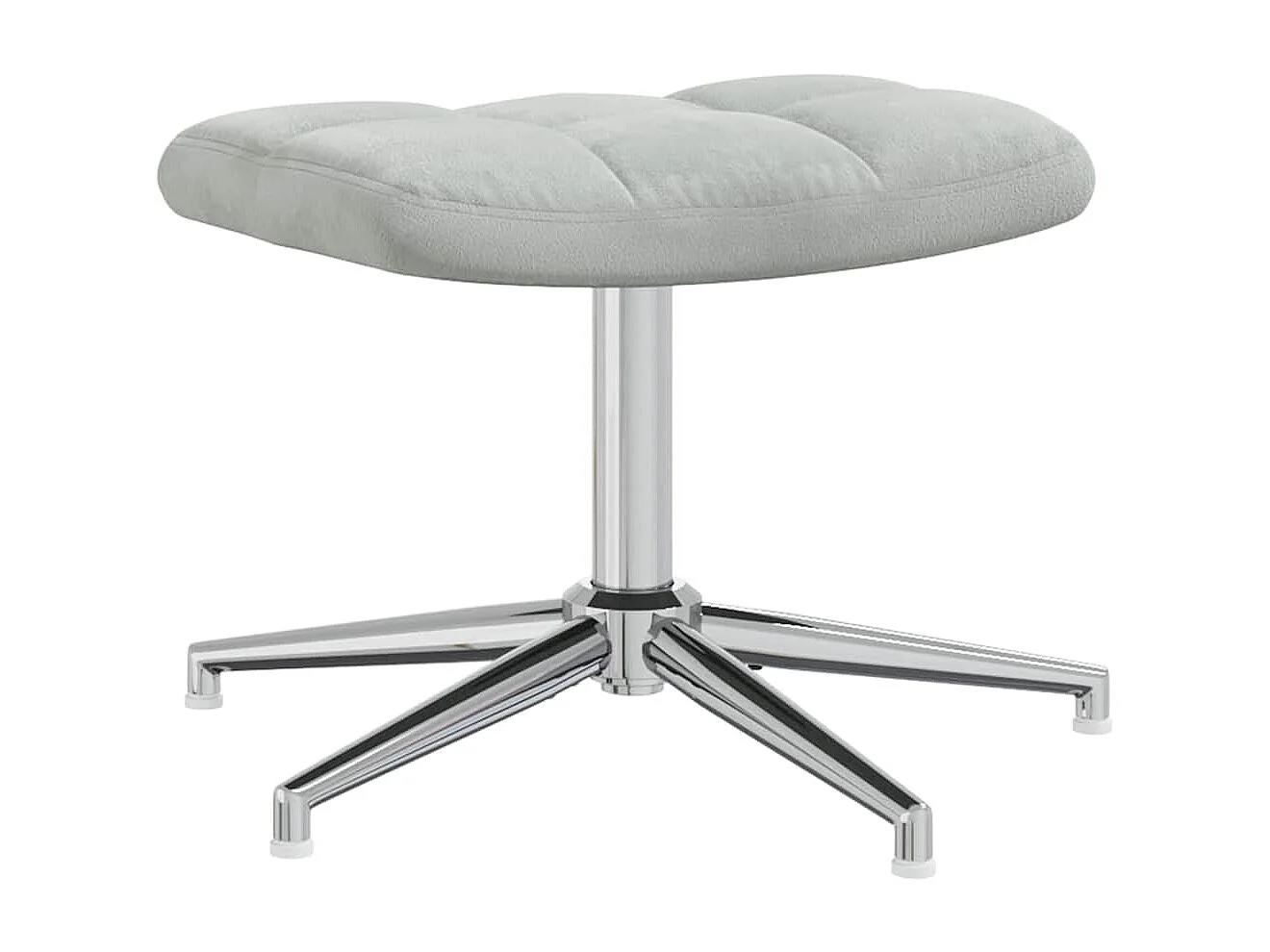 Sillón de relax | Silla de relax con taburete terciopelo gris claro SHL7490