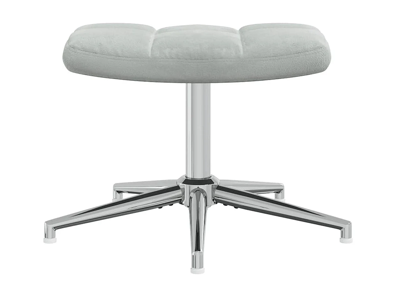 Sillón de relax | Silla de relax con taburete terciopelo gris claro SHL7490