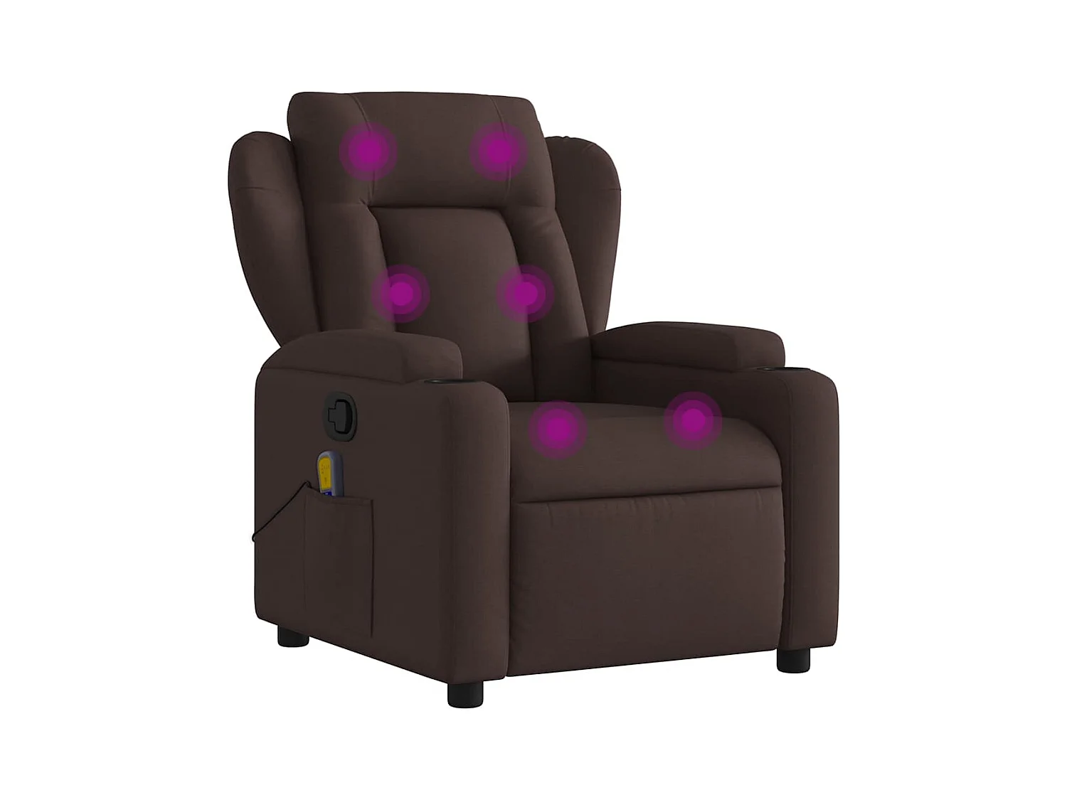 Fauteuil inclinable-Chaise de relax-Fauteuil de Massage Marron foncé Tissu SHL1357