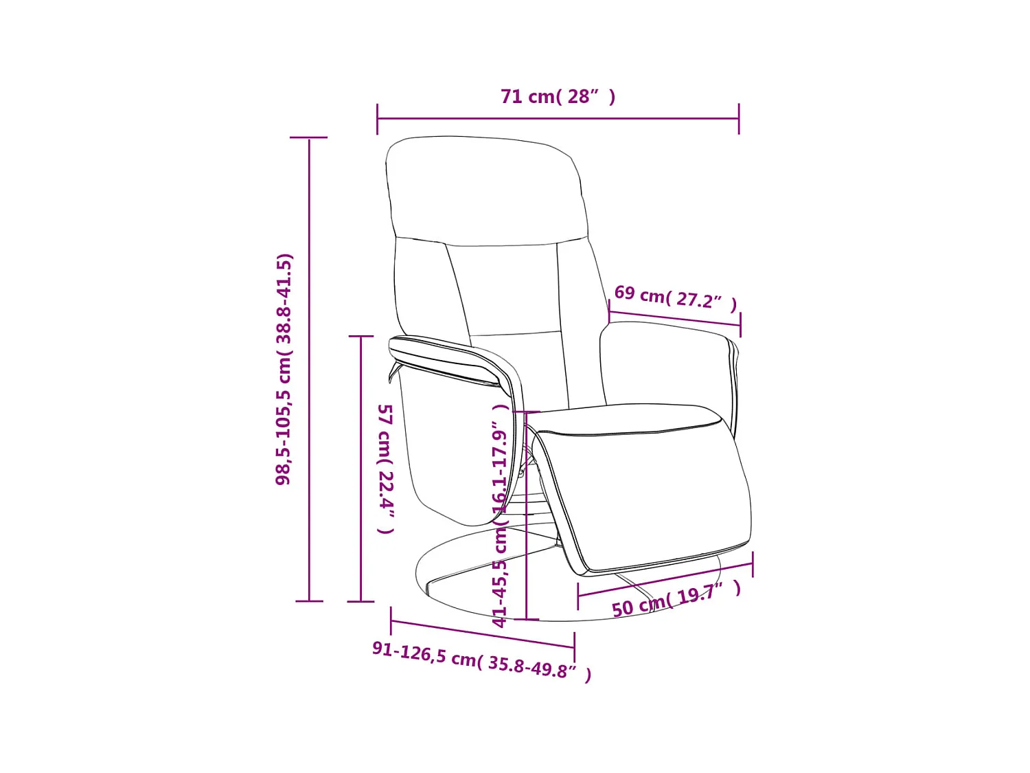 Sillón de relax | Sillón reclinable con reposapiés terciopelo amarillo SHL5868