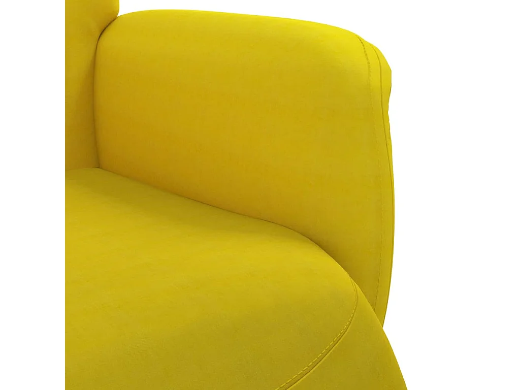 Relaxstoel | Fauteuil | Bureaustoel met voetensteun verstelbaar fluweel geel