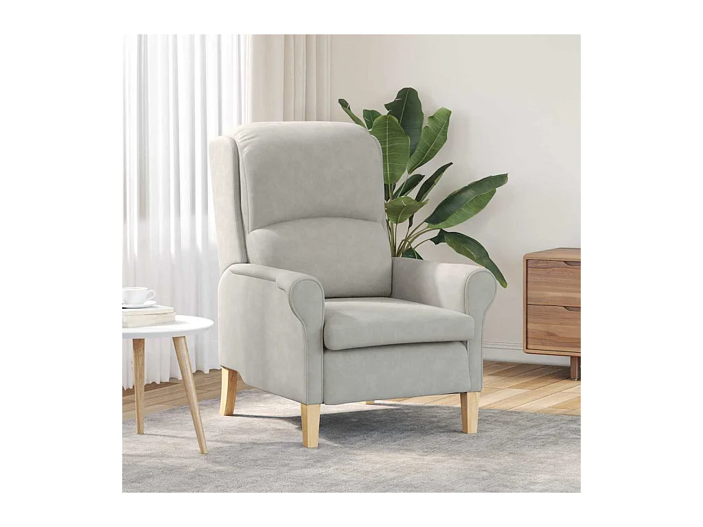 Sillón de salón | Silla de relax | Sillón Gris claro 76x94x102 cm Microfibra SHL8756