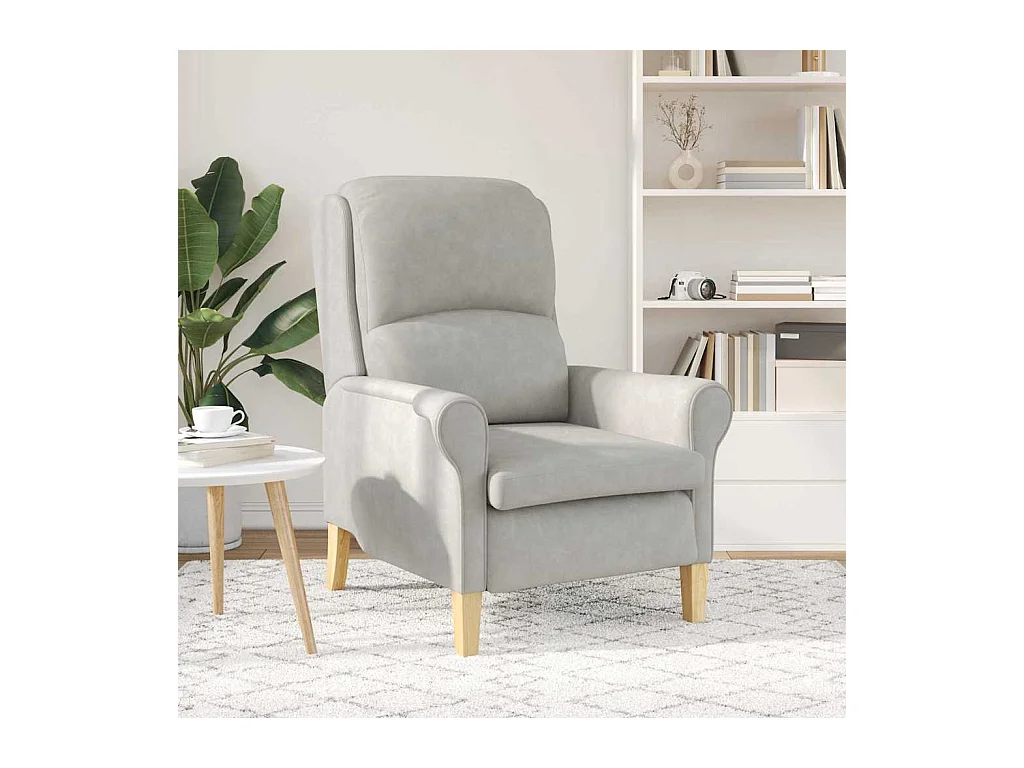 Sillón de salón | Silla de relax | Sillón Gris claro 76x94x102 cm Microfibra SHL8756