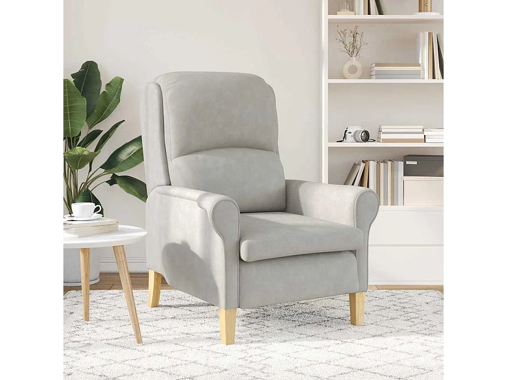 Relaxsessel-Lounge Sessel Hellgrau 76x94x102 cm Mikrofaser SHL50799