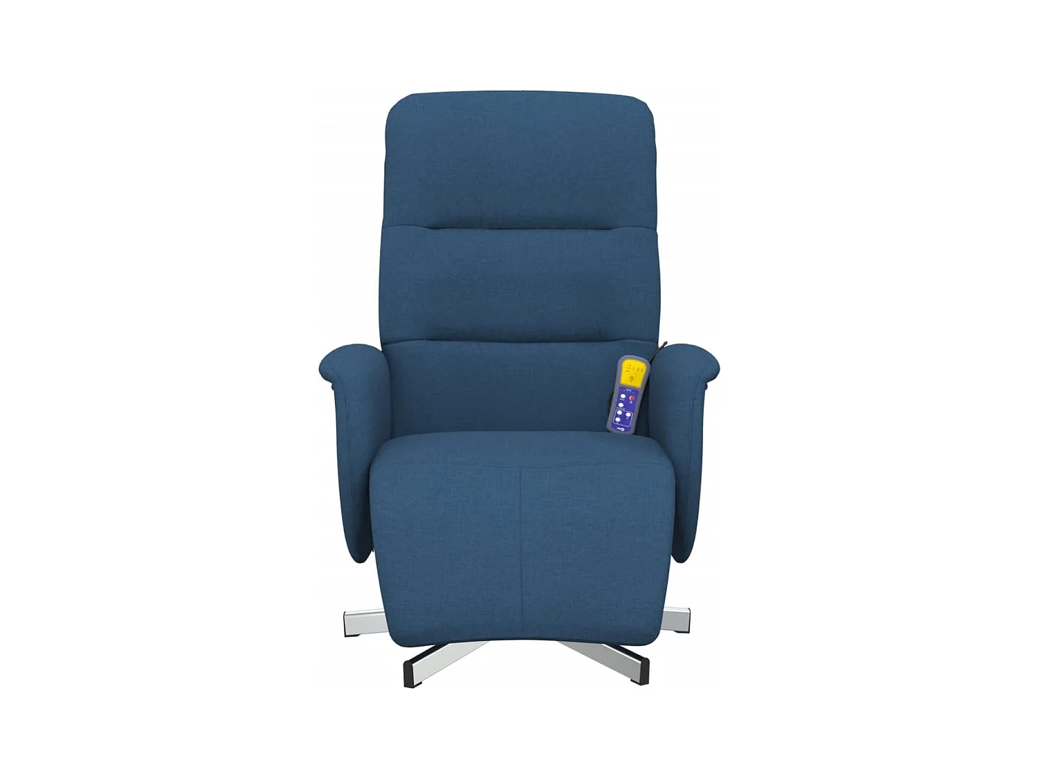 Fauteuil inclinable-Fauteuil salon de massage avec repose-pieds bleu tissu SHL5087