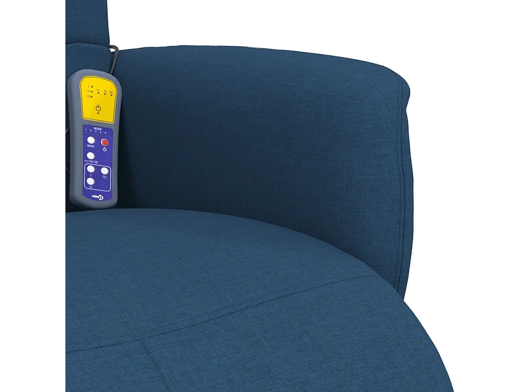 Fauteuil inclinable-Fauteuil salon de massage avec repose-pieds bleu tissu SHL5087