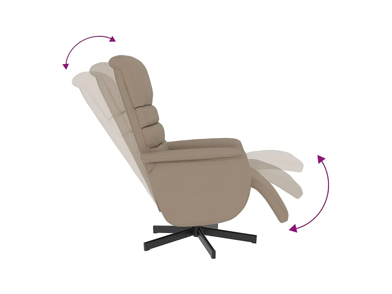 Sillón de relax | Sillón reclinable con reposapiés cuero sintético capuchino SHL4915