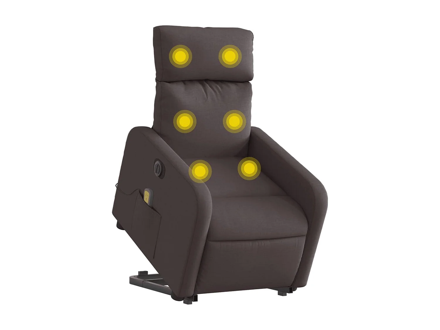 Fauteuil inclinable électrique-Chaise de relax-Fauteuil de Massage Marron foncé Tissu SHL3740