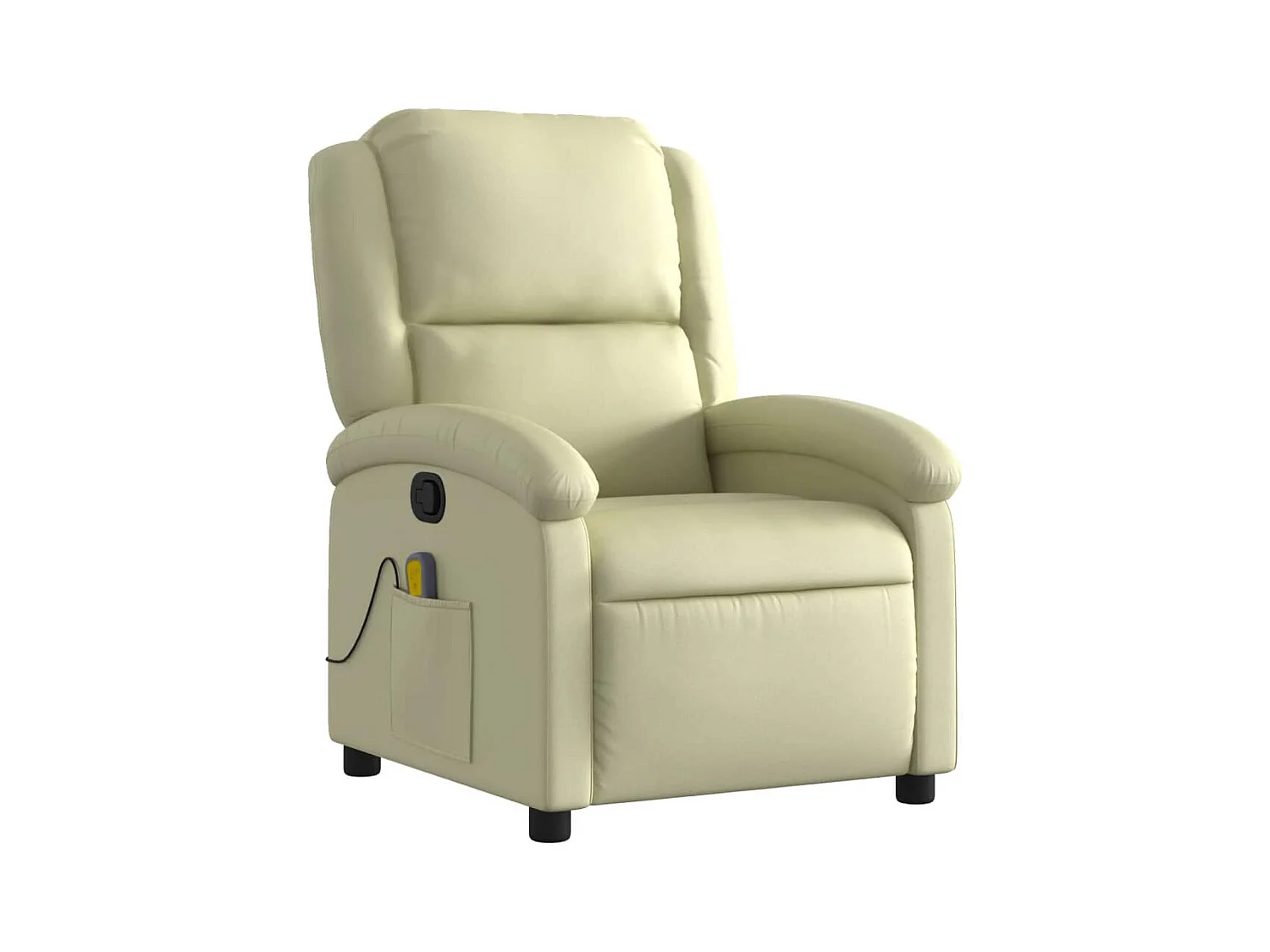 Fauteuil inclinable-Chaise de relax-Fauteuil de Massage crème cuir véritable SHL4817