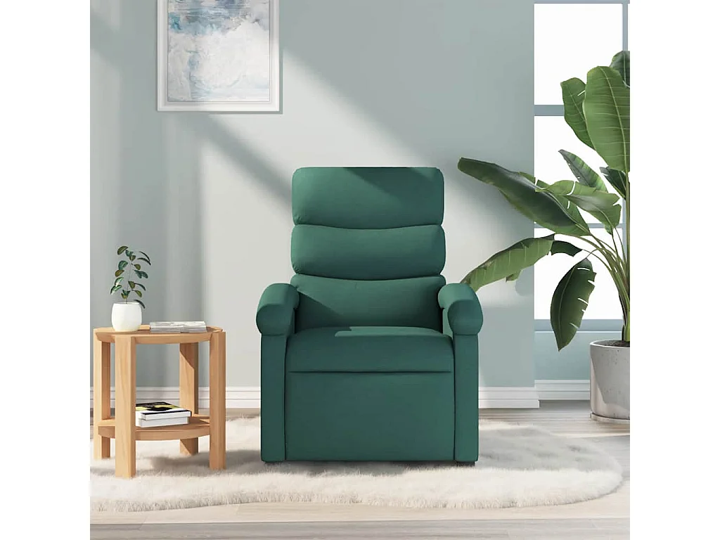 Sillón de relax | Silla | Sillón reclinable de tela verde oscuro SHL7659