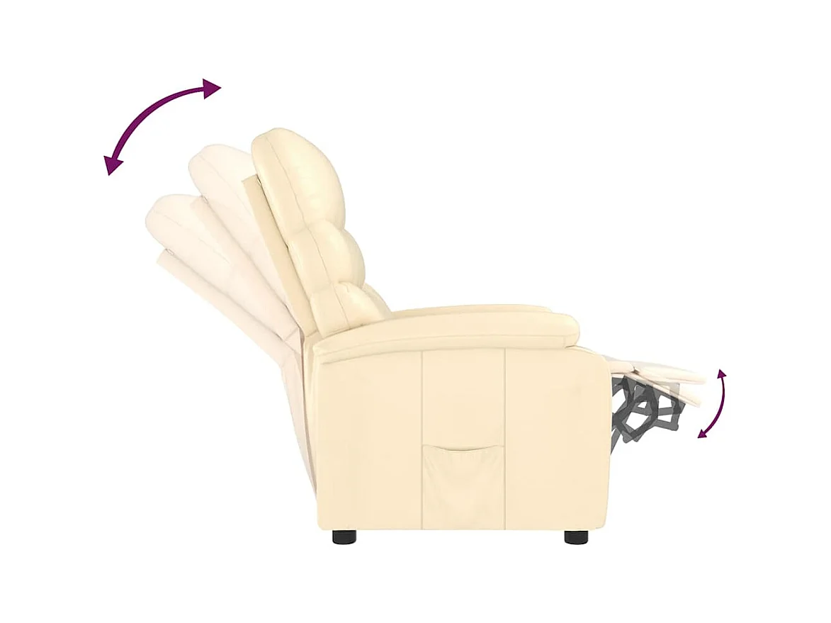 Poltrona reclinável couro artificial cor creme SHL860668