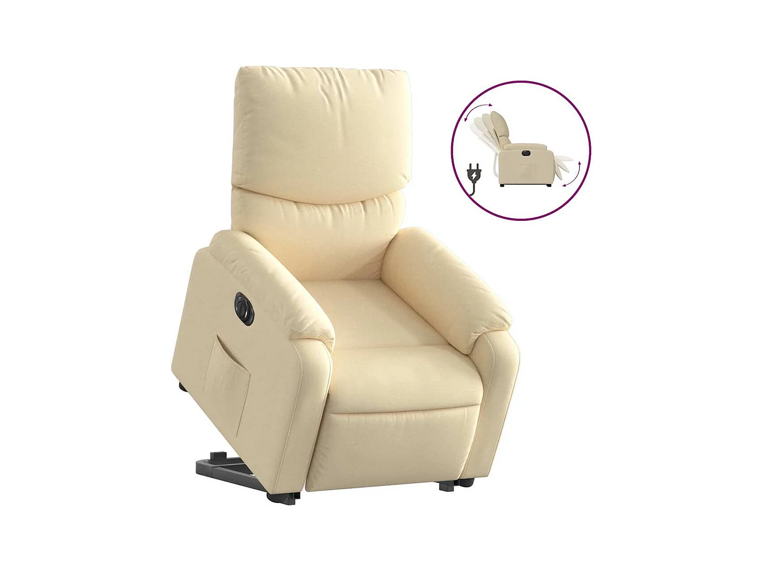 Silla de relax | Sillón eléctrico reclinable elevable de tela color crema SHL8727