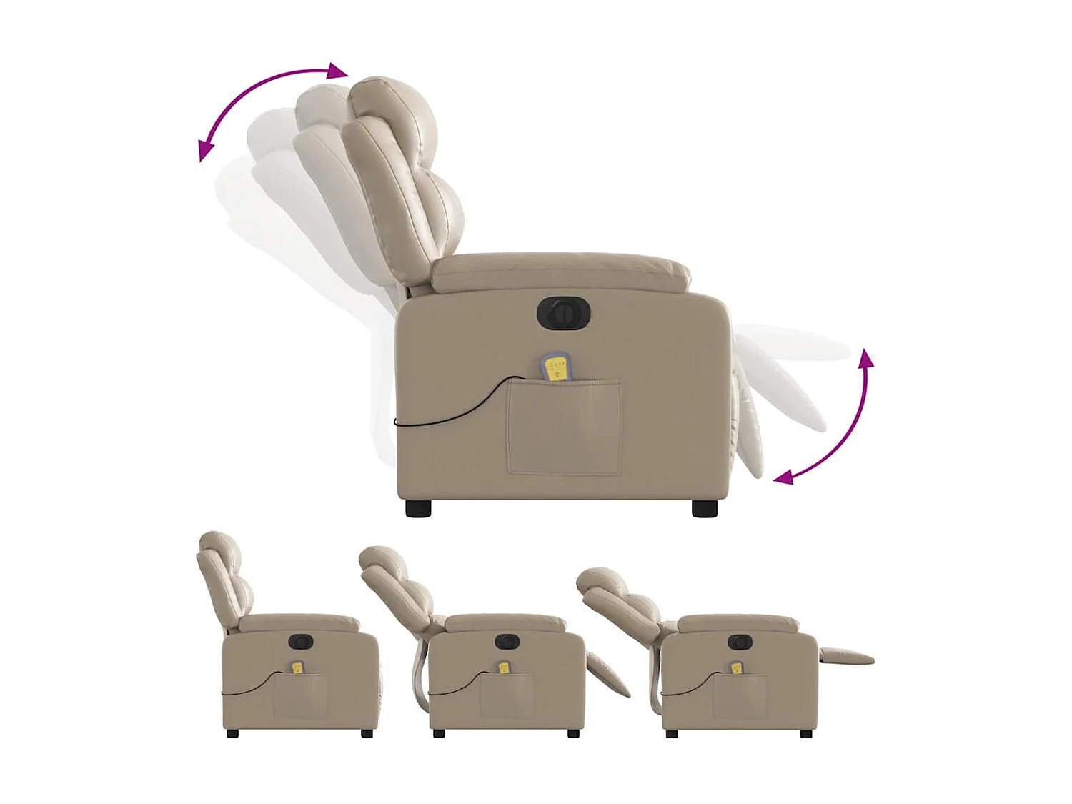 Fauteuil inclinable électrique-Fauteuil de massage pour Salon cappuccino similicuir SHL1257