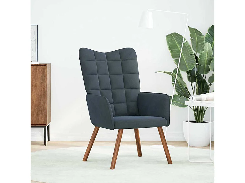 Sillón de relax | Silla de relax de terciopelo gris oscuro SHL7530
