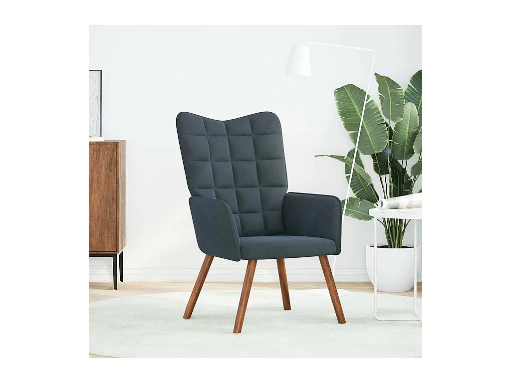 Sillón de relax | Silla de relax de terciopelo gris oscuro SHL7530