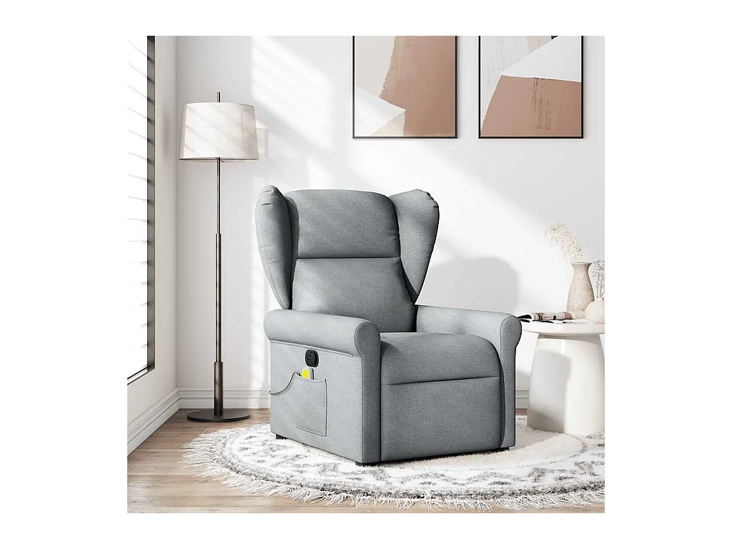 Fauteuil inclinable-Chaise de relax-Fauteuil de Massage Gris clair Tissu SHL4971