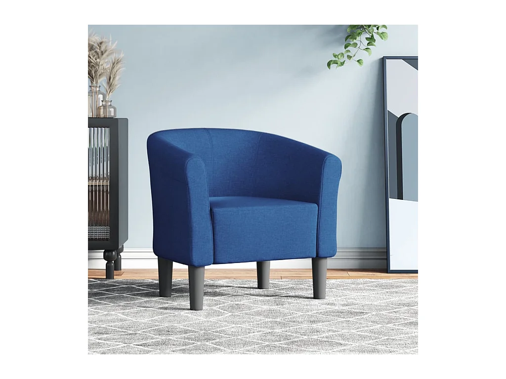 Sillón de salón | Silla de relax | Sillón de tela azul SHL8425