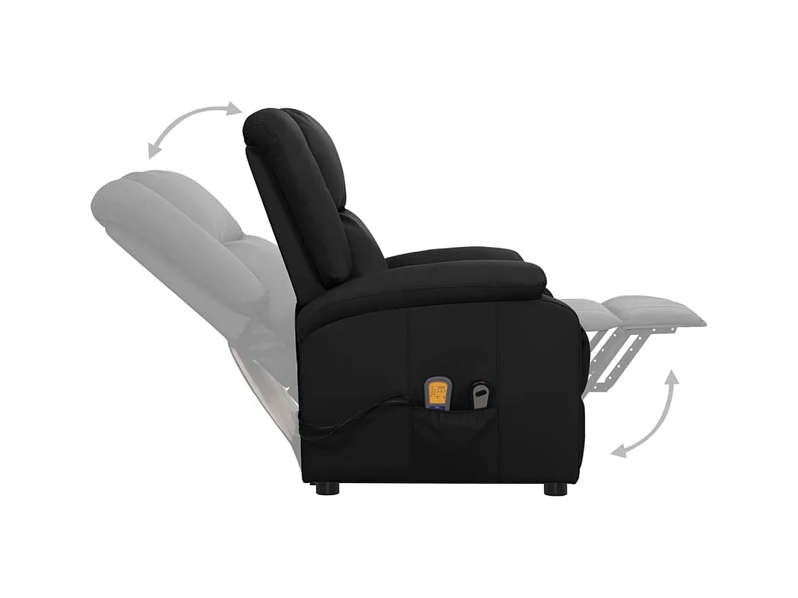 Silla de relax | Sillón elevable cuero sintético negro SHL4660