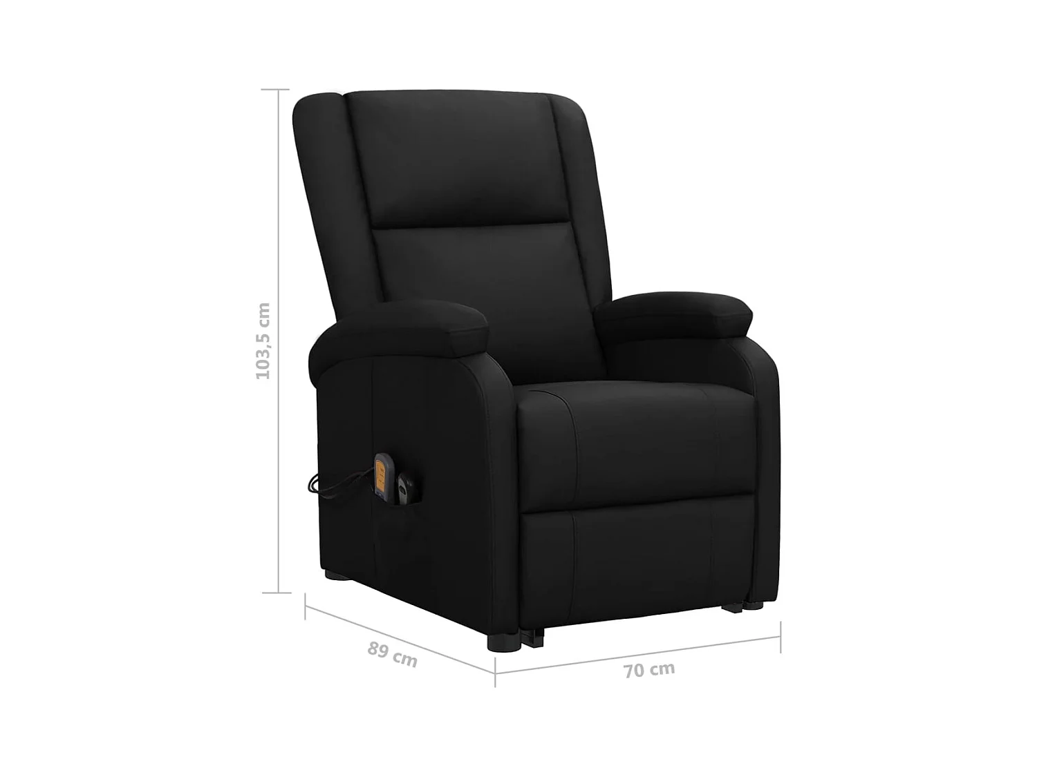 Silla de relax | Sillón elevable cuero sintético negro SHL4660