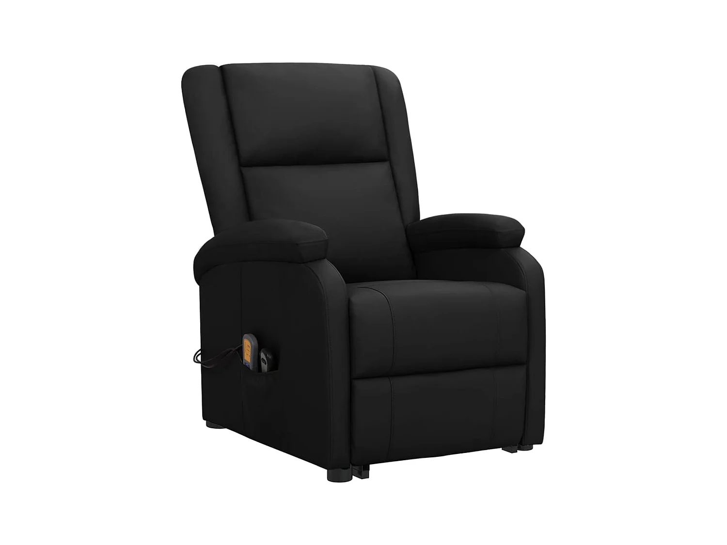 Fauteuil salon-Chaise d'appoint-Fauteuil Noir Similicuir SHL3638