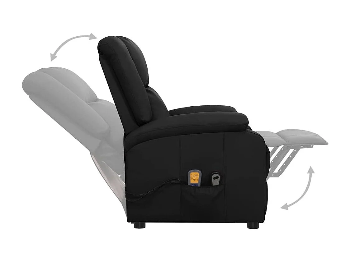 Silla de relax | Sillón elevable cuero sintético negro SHL4660